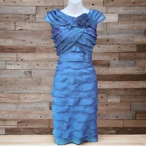 NWT Lizzatti Collection iridescent mermaid rose bow detail dress 6